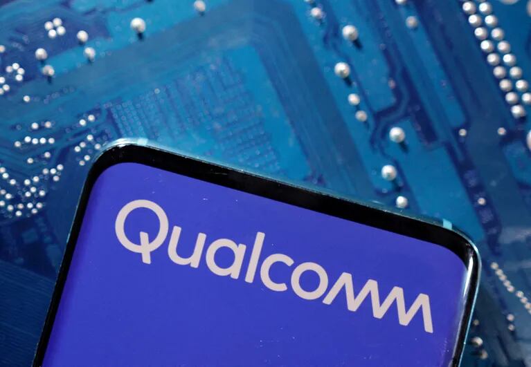 FILE PHOTO: A smartphone with a displayed Qualcomm logo is placed on a computer motherboard in this illustration taken March 6, 2023. REUTERS/Dado Ruvic/Illustration/File Photo