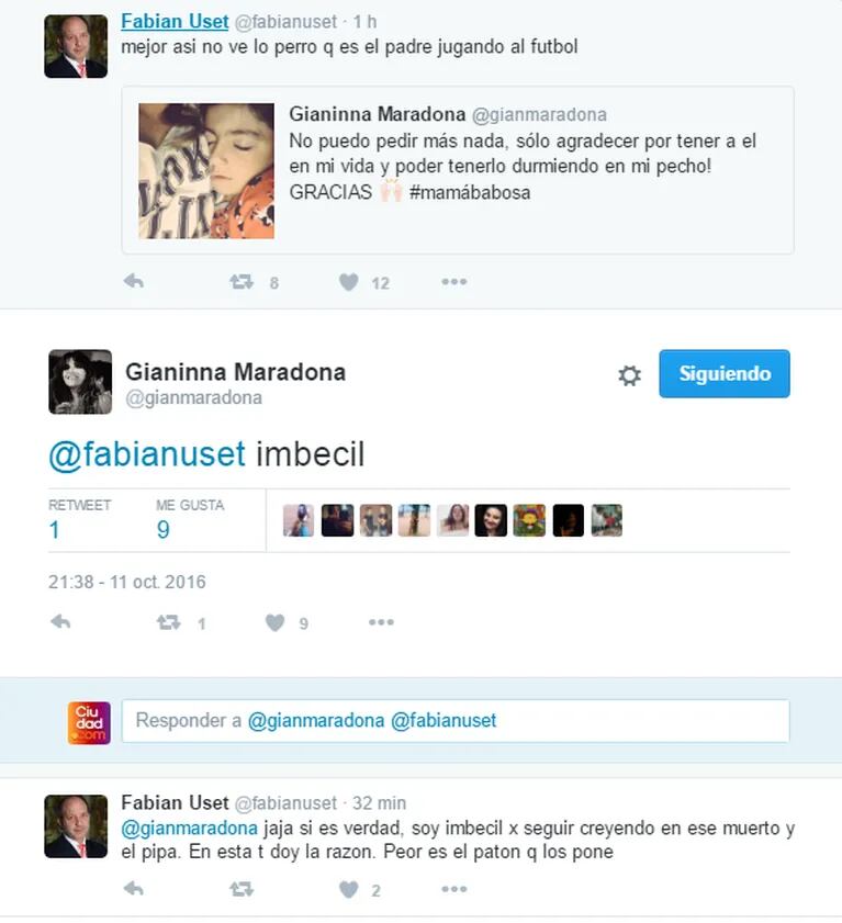 Gianinna Maradona defendió al Kun Agüero tras el penal errado y enfureció con el polémico tweet de un fotógrafo: "Imbécil"