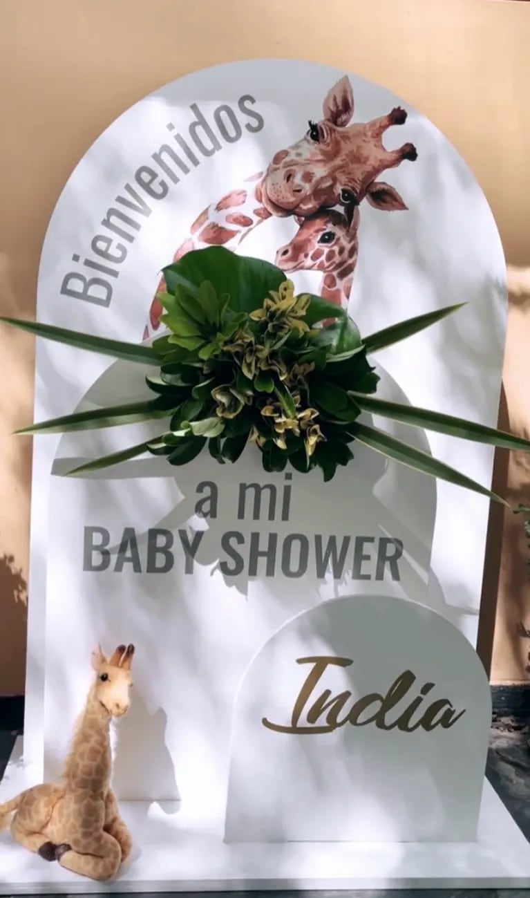 Maypi Delgado celebró  su baby shower selvático con su ex: hojas tropicales y dibujos de animales