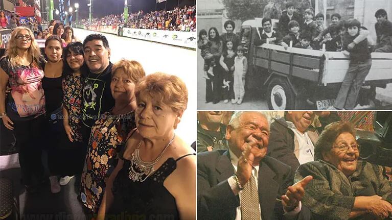 Diego Maradona viajó a Corrientes con sus hermanas y hermanos. (Fotos: Facebook y Web)