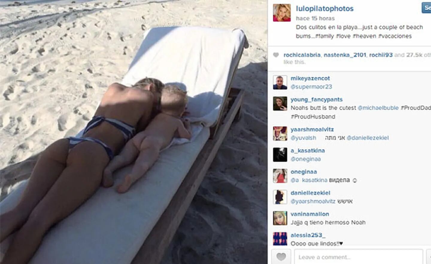 Luisana Lopilato y una divertida foto con su hijo Noah (Foto: Instagram).