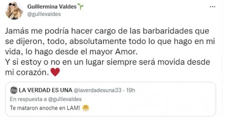 Fuerte reacción de Guillermina Valdés tras las críticas que recibió en LAM: "Dijeron barbaridades"