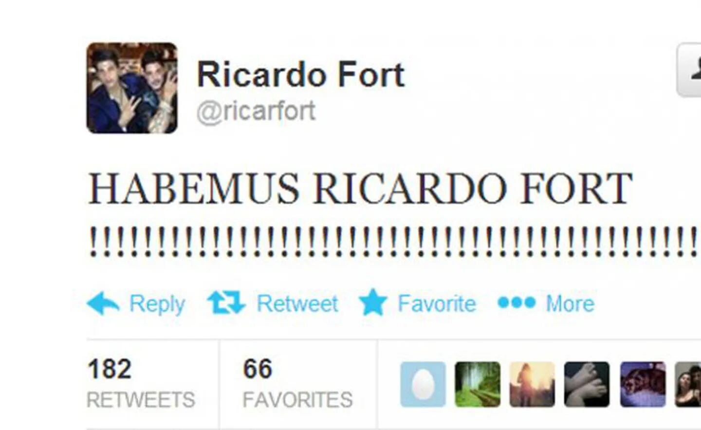 El enérgico tweet de Fort, desde la terapia intensiva: "¡¡¡Habemus Ricardo Fort!!!"