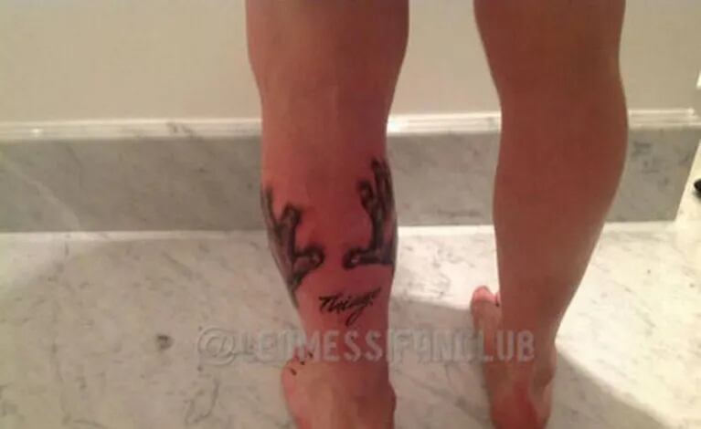 El tatuaje de Lionel Messi. (Foto: @LeoMessiFanClub)