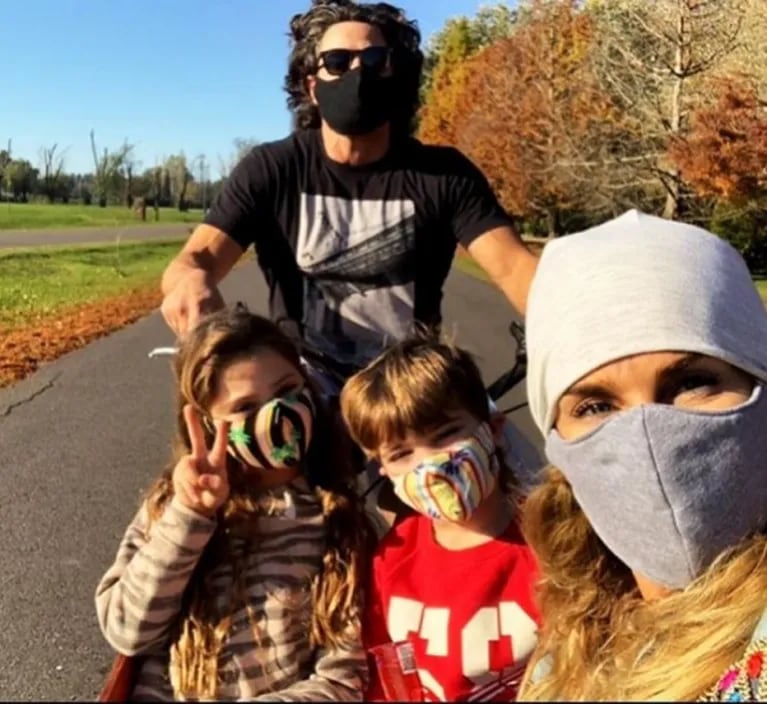 El paseo familiar al aire libre de Luciano Castro y Sabrina Rojas con sus hijos: "Otoño"