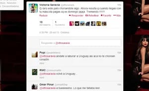 Vitto Saravia, indignada en su cuenta de Twitter (Foto: Captura). 