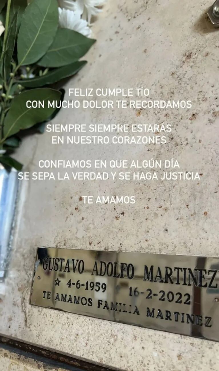 Gustavo Martínez hubiera cumplido 63 años y fue recordado por un familiar: "Que algún día se sepa la verdad" 