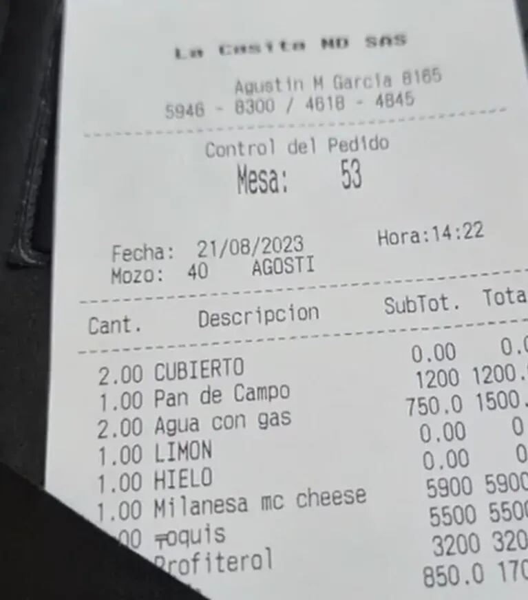 Una influencer fue a comer al restaurante de Nicolás Francella y se sorprendió por los precios: cuánto gastó