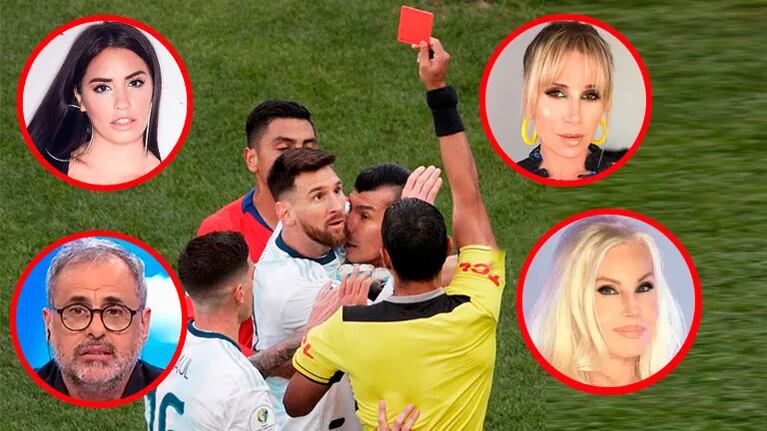 La reacción de los famosos tras la expulsión de Lionel Messi en el partido contra Chile (Foto: REUTER)