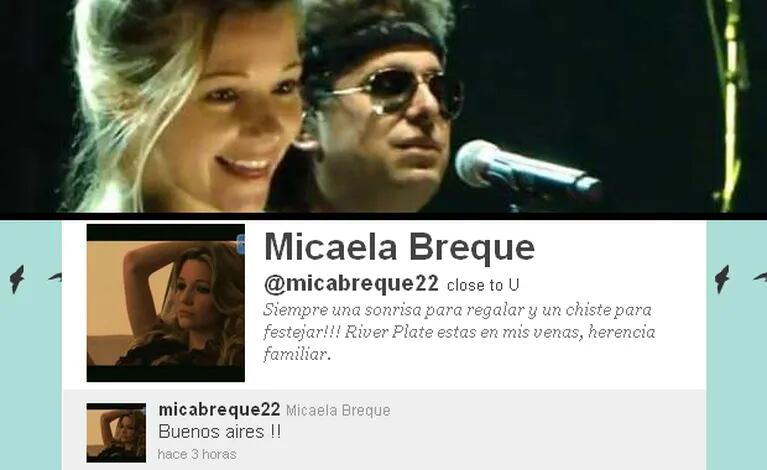 Pese a que se ocultó en Ezeiza, al rato Micaela Breque tuiteó su vuelta a Buenos Aires.