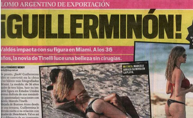 Marcelo Tinelli y Guillermina Valdés, enamorados en Miami (Foto: captura diario Muy).