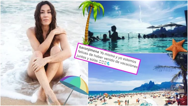 Jimena Barón se fue de vacaciones sola a Brasil (Fotos: Instagram)