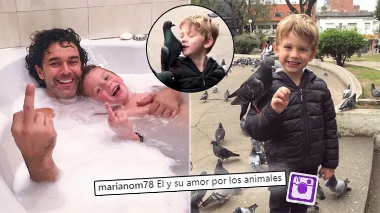 Mariano Martínez y el video de su hijo besando una paloma que dividió las aguas en Instagram.
