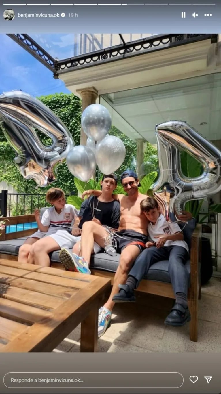Benjamín Vicuña festejó su cumpleaños con sus hijos y compartió el dulce álbum de fotos
