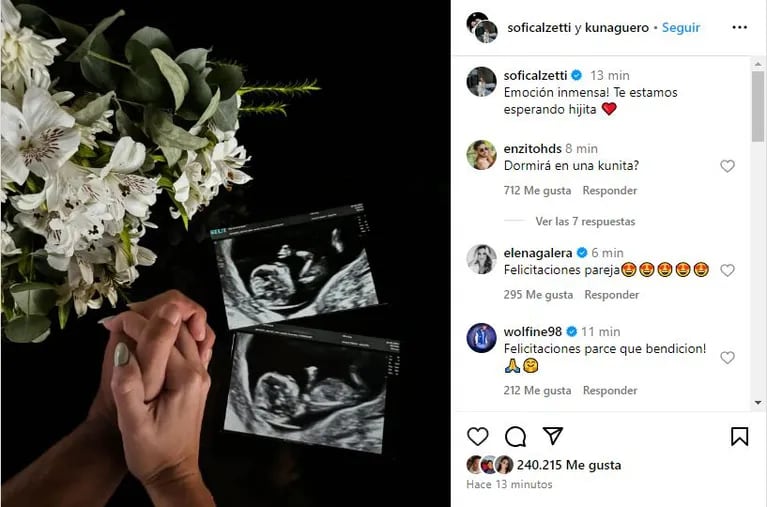 Kun Agüero y Sofía Calzetti confirmaron que esperan un bebé y revelaron el sexo