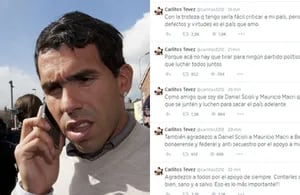Carlitos Tevez y sus mensajes tras el secuestro de su papá. (Fotos: Web y Twitter) 