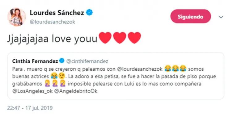 Cinthia Fernández contó la verdad de su 'discusión' con Lourdes Sánchez: "Muero que se creyeron que peleamos"