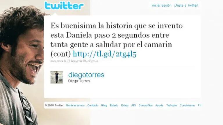 Diego Torres le respondió a Daniela a través del Twitter 