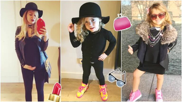 El look "fashionista" de Lola, la hija de Evangelina Anderson y Martín Demichelis (Fotos: Instagram)