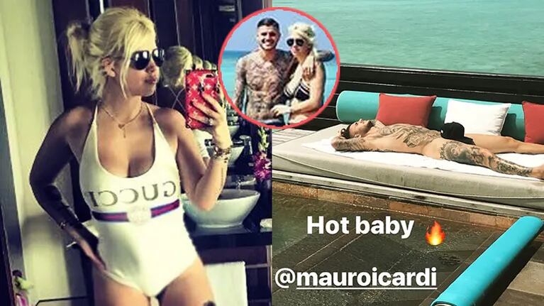 Wanda Nara y Mauro Icardi, enamorados... y apasionados en sus vacaciones.