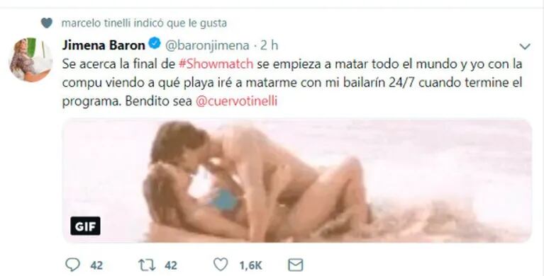 El sugestivo tweet de Jimena Barón antes de la definición del Bailando: "Se acerca la final y yo..." 