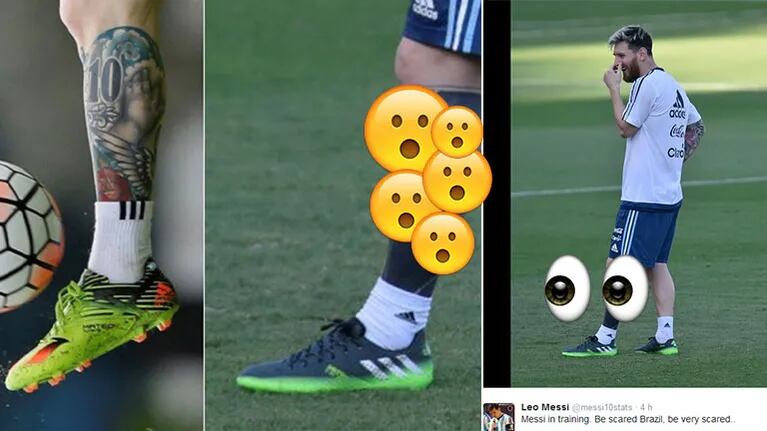 Messi modificó su clásico tatuaje de su pierna izquierda. (Fotos: Web y Twitter)
