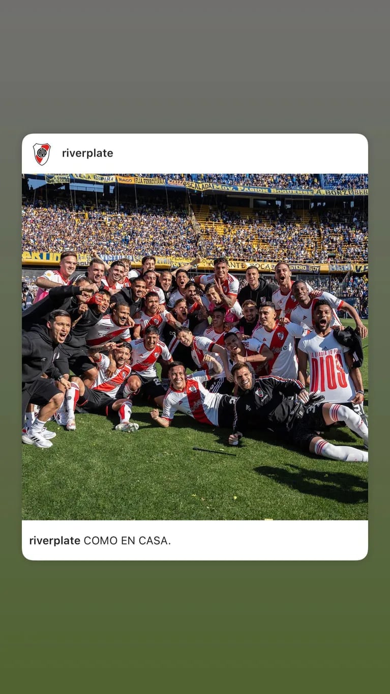 Los posteos de Evangelina Anderson tras el triunfo de River Plate (Foto: Instagram @evangelinaanderson)