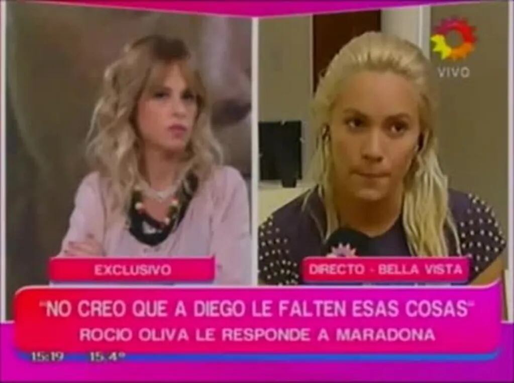 Rocío Oliva le hizo la cruz a Maradona: "Estaría bueno que vuelva con Verónica Ojeda"
