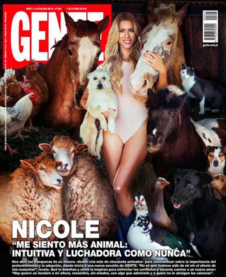 Nicole Neumann habló de su insólita tapa rodeada de animales: "De chiquita mi sueño era tener una granja"