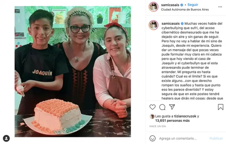 Samanta Casais de Bake Off habló de cyberbullying tras el ataque que sufrió Joaquín Nahuel: "Dejen que la gente sea feliz"