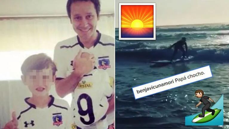 Vicuña compartió un tierno video de su hijo Bautista haciendo surf en Chile: "Papá chocho"