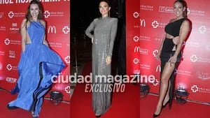 Pampita, Sofía Zámolo y Floppy Tesouro en la gala de la Cruz Roja (Fotos: Movilpress). 