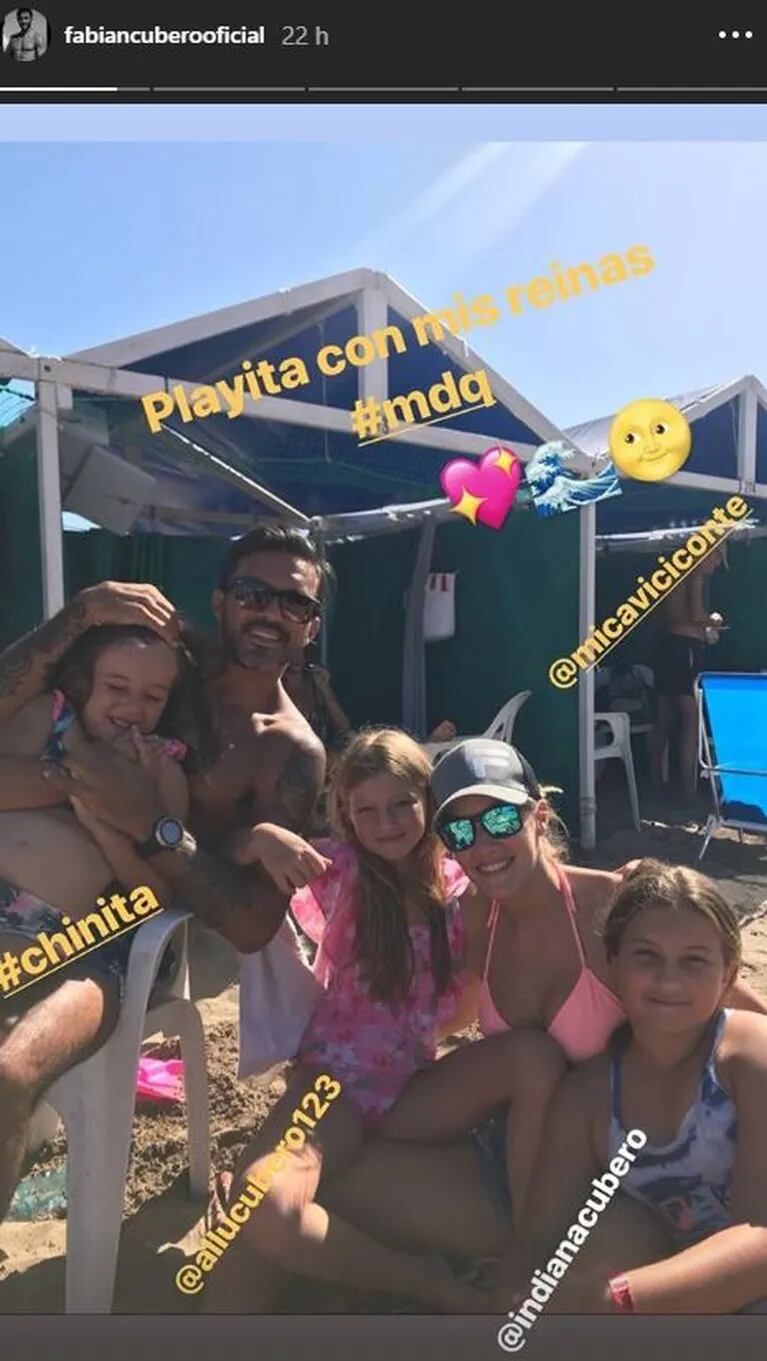 Fabián Cubero fue con sus hijas a ver el debut de Mica Viciconte como vedette en Mar del Plata