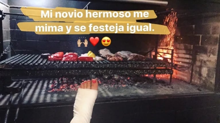 Jimena Barón mostró las fotos de los tremendos moretones que le dejó la salsa de a tres en Bailando 2017... ¡y mirá cómo la mimó Del Potro!