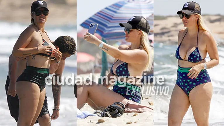 Wanda Nara se divirtió en la playa de Ibiza durante sus vacaciones. Fotos: GrosbyGroup.