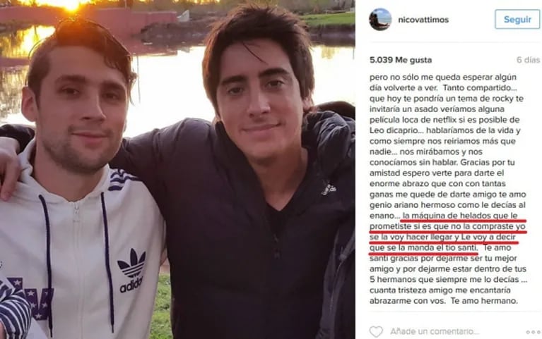El último gran gesto de amor de Santi Vázquez, revelado por su exconcuñado y un amigo que compartió sus últimas vacaciones