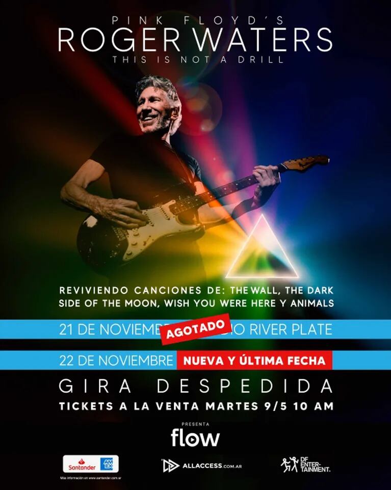 Roger Waters, segunda y última fecha en River el 22 de noviembre: cuándo y cómo comprar las entradas