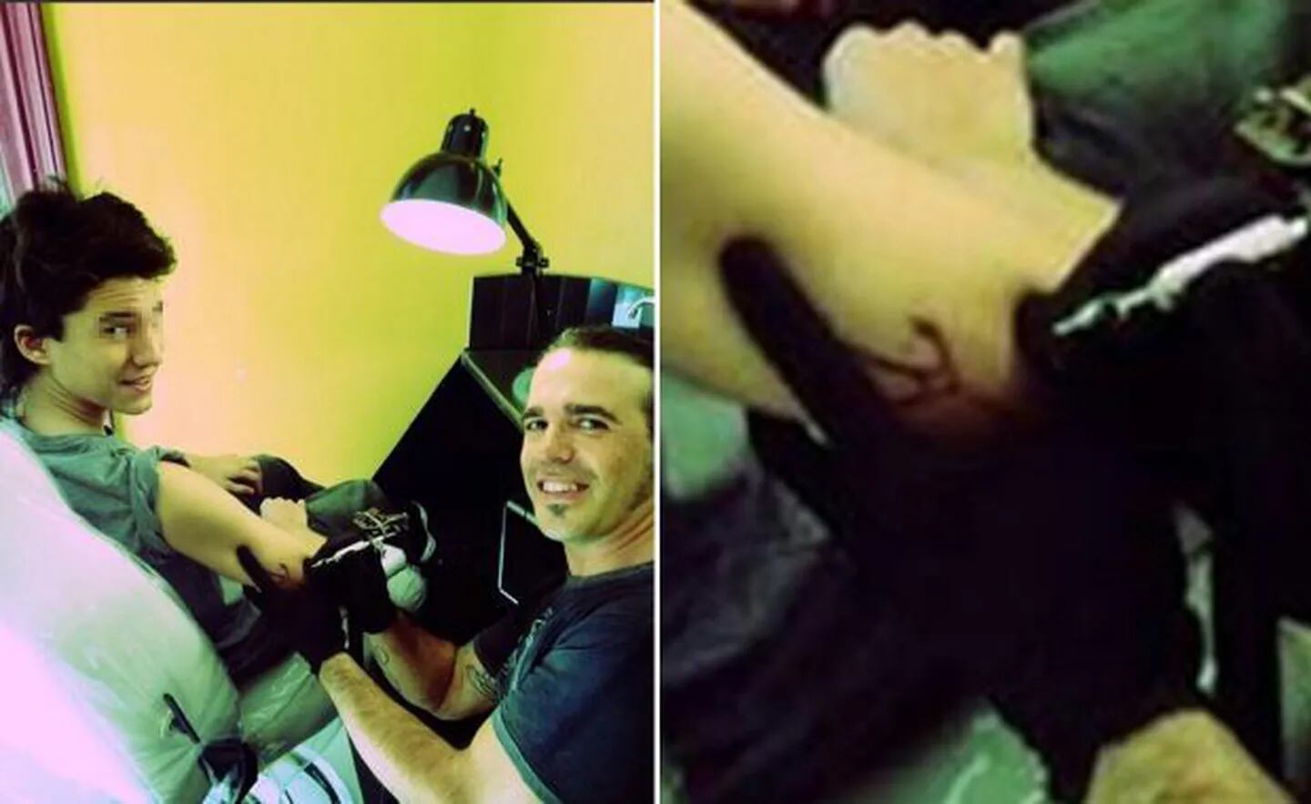 Francisco Tinelli, en el momento de su primer tatuaje. (Foto: Twitter: @fran_tinelli)