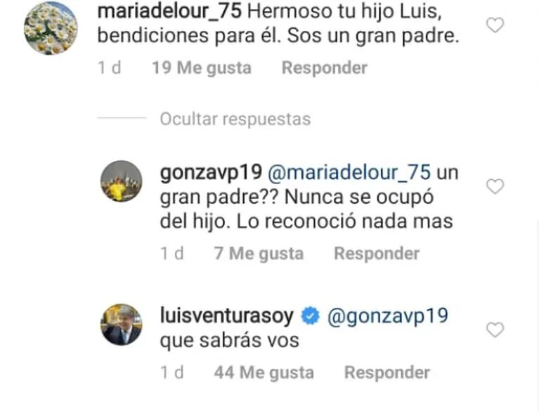 La respuesta de Luis Ventura a un seguidor que lo acusó de no hacerse cargo de su hijo Antoñito: "¡Qué sabrás vos!" 