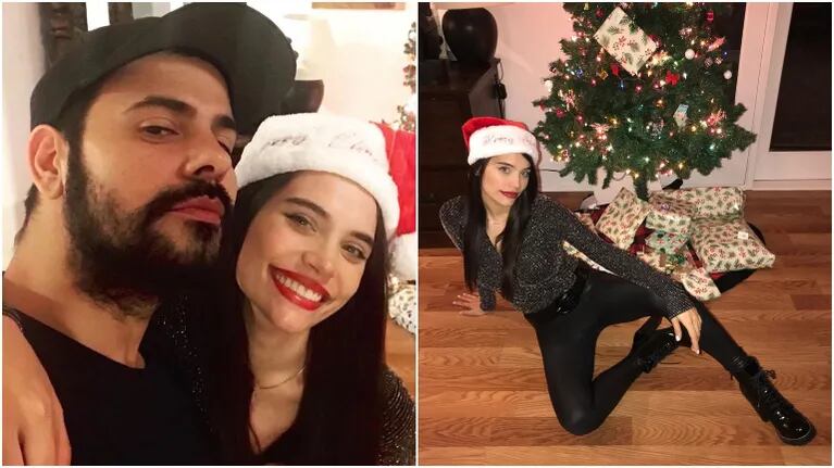 La romántica postal navideña de Eva de Dominici con Eduardo Cruz... ¡y un topless de fondo! (Fotos: Instagram)