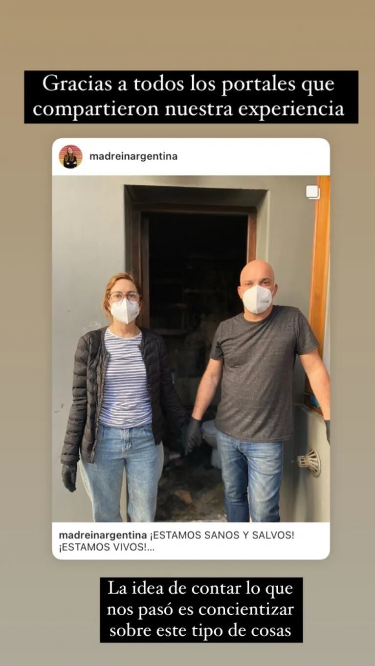Santiago Giorgini sufrió un incendio en su casa mientras dormía y se salvó de milagro
