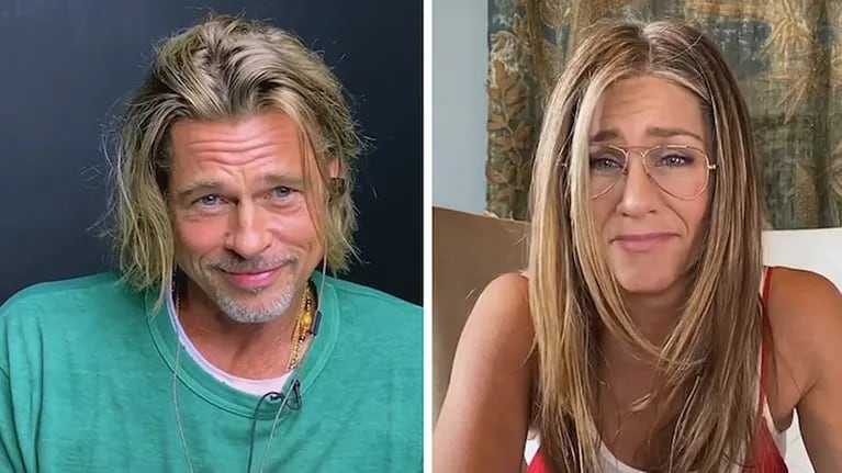 El reencuentro más esperado: el coqueteo de Jennifer Aniston y Brad Pitt en una videollamada