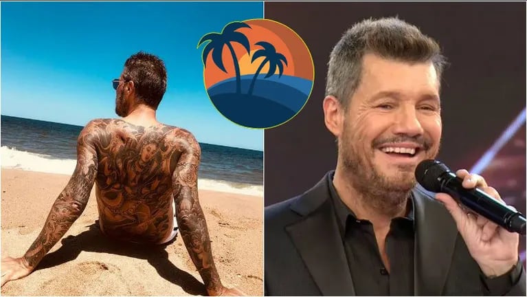 El reposo de Marcelo: Tinelli tomó sol en Punta del Este y mostró todos los tatuajes de su espalda