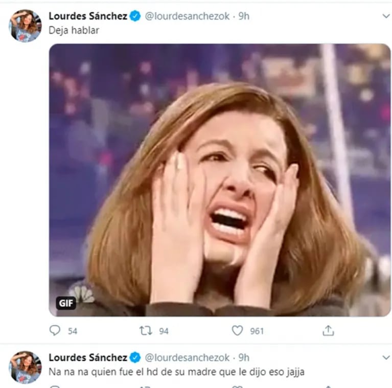 Lapidarios tweets de Lourdes Sánchez durante la presentación de Esmeralda Mitre en el Cantando: "¿Quién fue el hijo de su madre?"