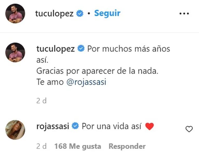 Tucu López y Sabrina Rojas compartieron románticos posteos por su primer año de novios