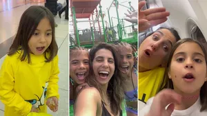 Cinthia Fernández compartió el video de cuando sorprendió a sus hijas con su viaje a Punta Cana