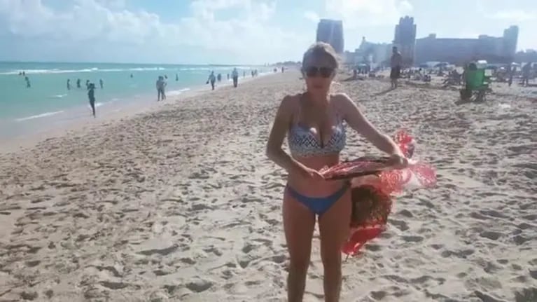 ¡Súper sexy! Nati Jota mostró cómo ponerse un pareo en una playa ventosa