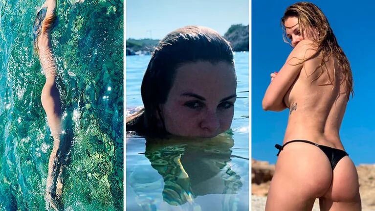 Las vacaciones de soltera y con amigas de Yanina Screpante en Ibiza: topless, y nado al desnudo total