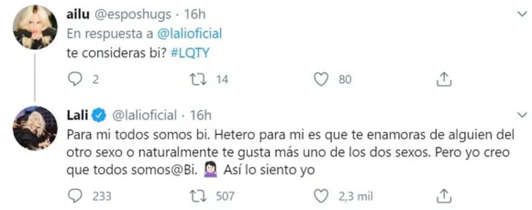 Lali Espósito dejó en clara su postura sobre la sexualidad tras su nuevo clip: "Para mí, todos somos bi"