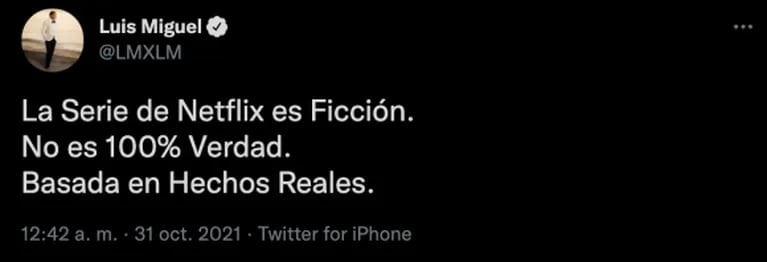 Luis Miguel hizo una fuerte aclaración tras el estreno de la última temporada de su serie: "Es ficción"